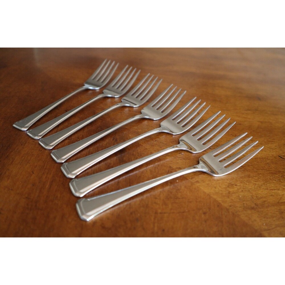 Lot Of 7x Oneida Maestro St Leger SSS Stainless Flatware Salad Forks 6.2” USA - Picture 8 of 8